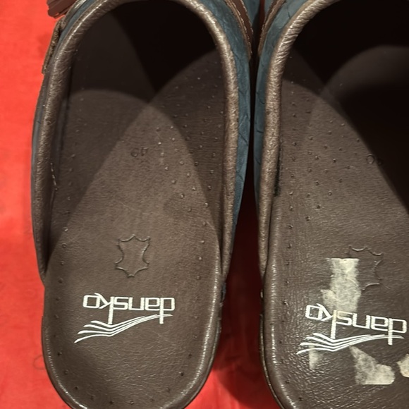 Retired Dansko Leather MULES: Blue W/ Brown Tassel: Women’s size 40 - Picture 3 of 5